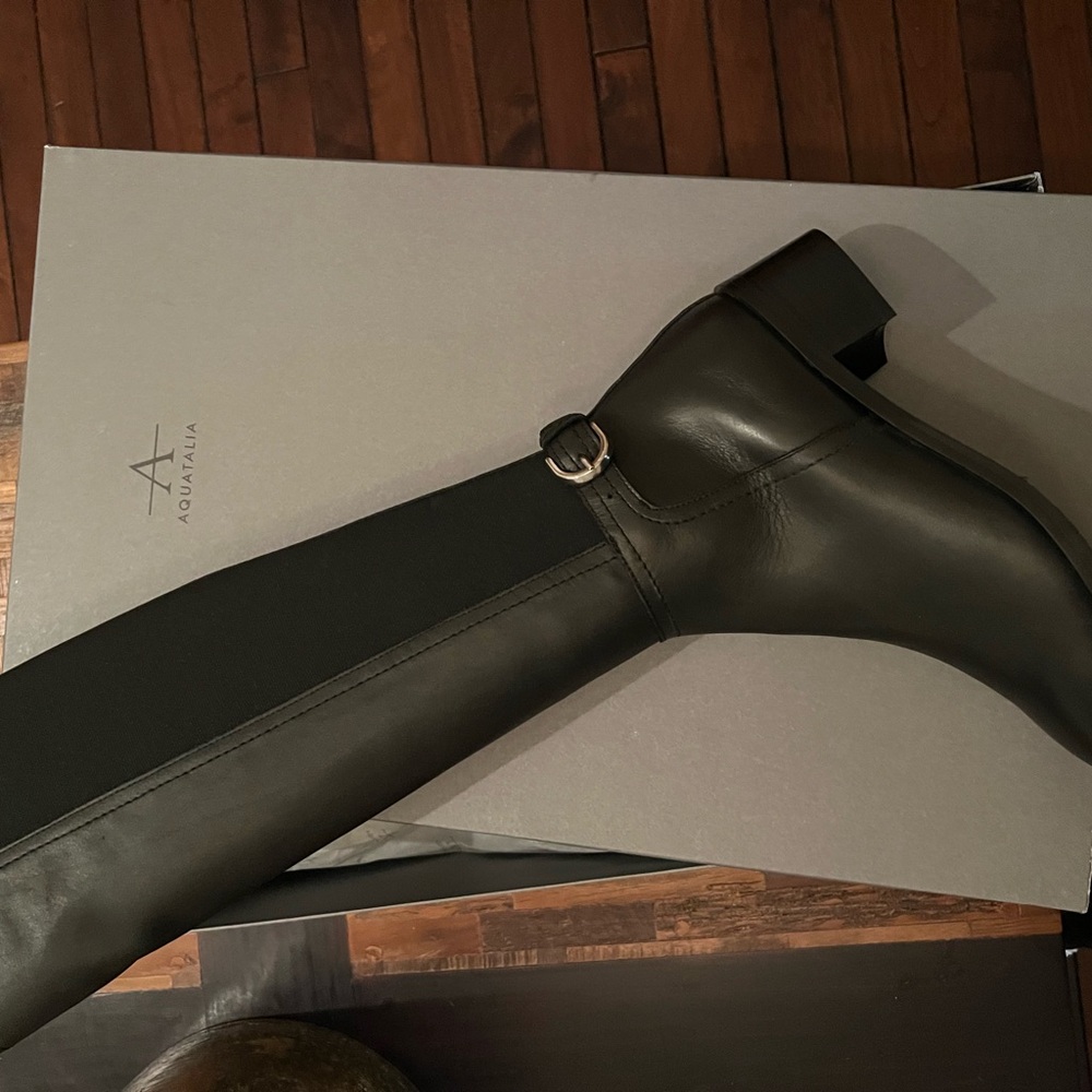 Aquatalia Roxy Black Leather Riding Boots NWT!  Waterproof!